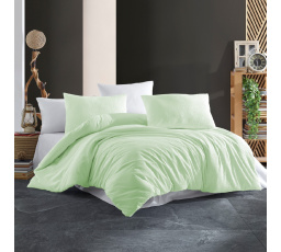 Povlečení krep UNI 140x200, 70x90cm Zelené hotelový uzávěr