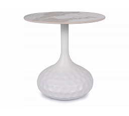 Konferenční stůl SALO B, Efekt mramoru/Bílá