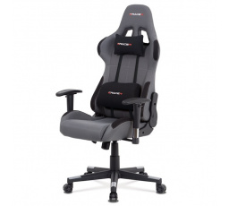 Herní křeslo, houpací mechanismus, šedá, KA-F05 GREY