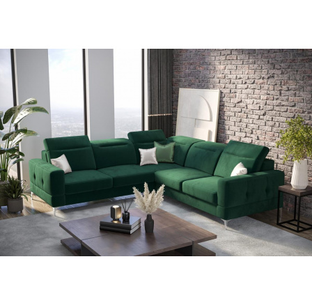 Rohová sedací souprava MALIBU MAX 250x250 - zelená , pravá