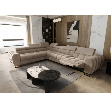 Rohová sedací souprava ASPEN MAX , relax průměr 30x260 cm - béžová, levá
