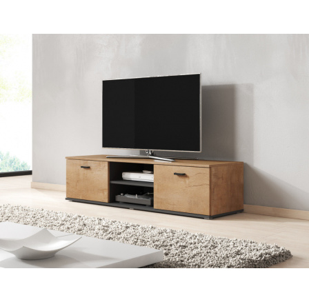 Tv komoda SOHO 140, Dub lefkas/černá