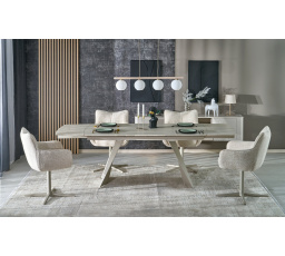 ARMANI rozkládací stůl, deska - travertin, nohy - kašmír (2p=1ks)