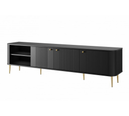 Tv komoda Vesper 3D, černá / zlaté nohy