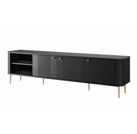 Tv komoda Vesper 3D, černá / zlaté nohy
