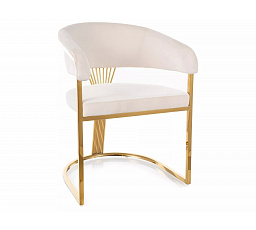 Jídelní židle CROWN VELVET, Světle Béžový Bluvel 22/Zlatá