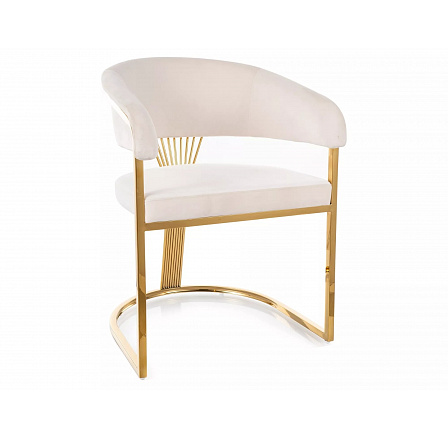 Jídelní židle CROWN VELVET, Světle Béžový Bluvel 22/Zlatá Jídelní židle CROWN VELVET, Světle Béžový Bluvel 22/Zlatá