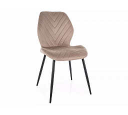 Jídelní židle MIKE VELVET, Tmavě Béžový Bluvel 40/Černá