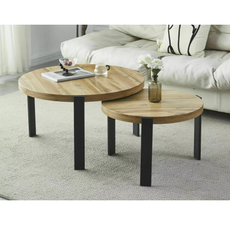 Konferenční stůl POLO - set 2 stolů, Dub Artisan/Černá Konferenční stůl POLO - set 2 stolů, Dub Artisan/Černá