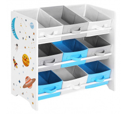 Regál na hračky, mdf, vícebarevná, AUR-E1033 WT