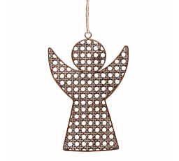 Anděl kovový - na pověšení, barva měděná