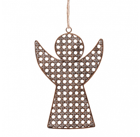 Anděl kovový - na pověšení, barva měděná