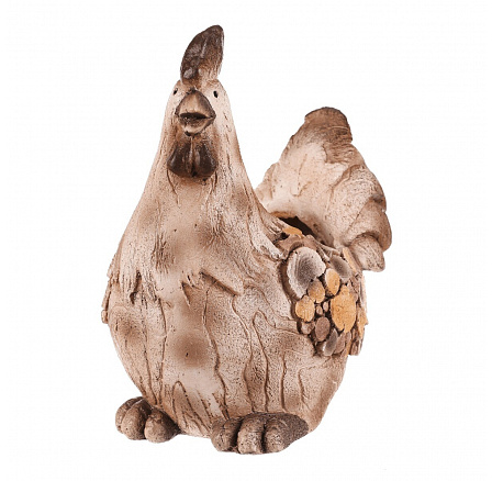 Slepice - obal na květiny, magnesium, dekor dřeva