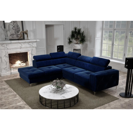 Rohová sedací souprava ORION II s funkcí spaní 225x255 cm - modrá, levá