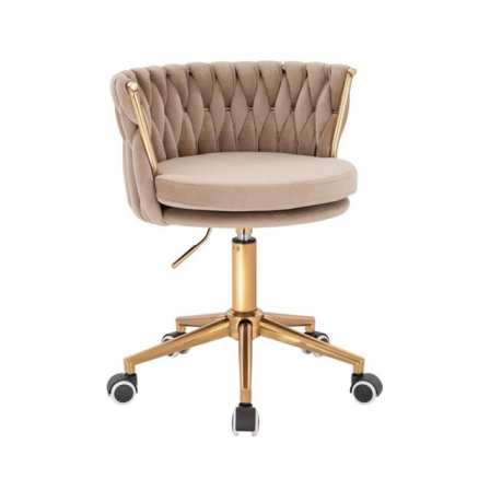 Křeslo kolečkové Glaomur II Béžová/Zlatá Křeslo kolečkové Glaomur II Béžová/Zlatá