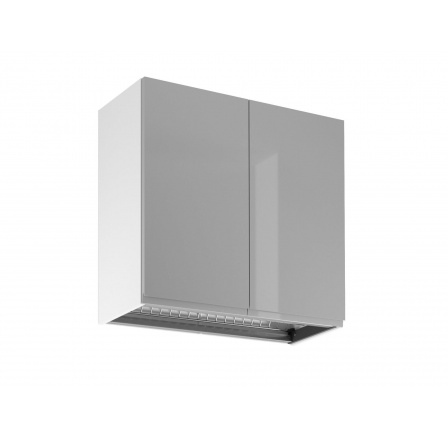 Kuchyňská horní skřínka ASPEN G80C, bílý lesk/šedá Kuchyňská horní skřínka ASPEN G80C, bílý lesk/šedá