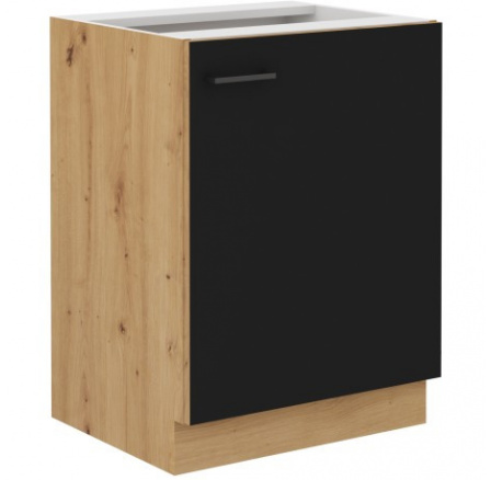 Kuchyňská dolní skříňka MOLLY 60 D 1F BB, Černá/Dub artisan Kuchyňská dolní skříňka MOLLY 60 D 1F BB, Černá/Dub artisan