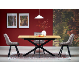 HOLTER rozkládací stůl, deska - zlatý dub, nohy - černé (1p=1ks)