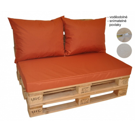 Polstry na paletový nábytek voděodolné -barva cihlová