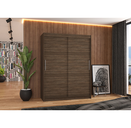 Šatní skříň s posuvnými dveřmi DENVER 150 Choco+Choco Šatní skříň s posuvnými dveřmi DENVER 150 Choco+Choco