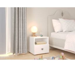 Noční stolek se zásuvkou EMI White Handle 2