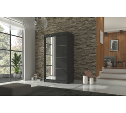 Šatní skříň GILTON 120, Černá/Černá