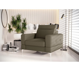 Křeslo MALIBU 104 cm přírodní kůže - Olivová kůže