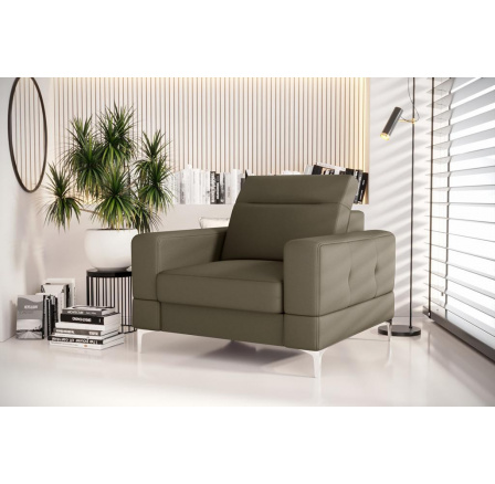 Křeslo MALIBU 104 cm přírodní kůže - Olivová kůže