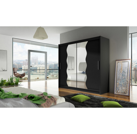 Šatní skříň BERGER X, Černá Šatní skříň BERGER X, Černá