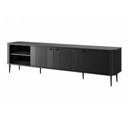 TV komoda Vesper 3D, černá / černé nohy