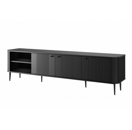 TV komoda Vesper 3D, černá / černé nohy