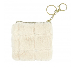 Krémová chlupatá kabelka