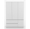 Šatní skříň SOLO - 4D2S, Bílý Mat