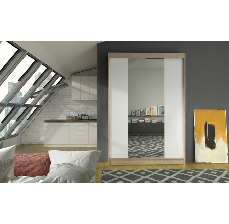 Šatní skříň LINORA II 120, Dub sonoma/bílá Šatní skříň LINORA II 120, Dub sonoma/bílá