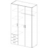 Šatní skříň SID 3d3s (70409), Bílá