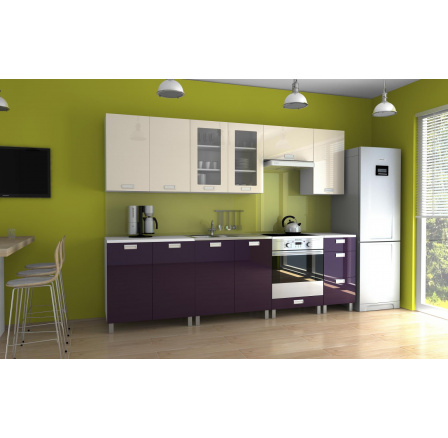 Kuchyňská linka Parkour MDR 260 jasmín/fialový lesk Kuchyňská linka Parkour MDR 260 jasmín/fialový lesk