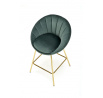 Barová židle H112, tmavě zelená / zlatá