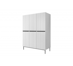 Skříň Nicole 150 cm se 2 skrytými zásuvkami - bílý mat / černé nožky