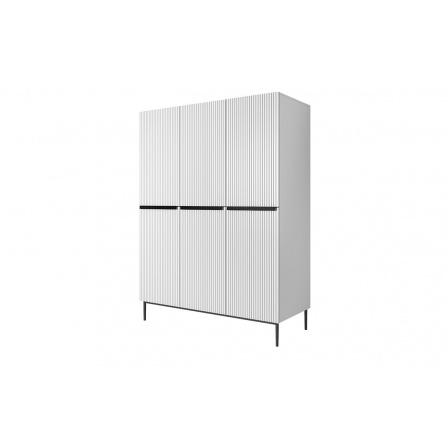 Skříň Nicole 150 cm se 2 skrytými zásuvkami - bílý mat / černé nožky Skříň Nicole 150 cm se 2 skrytými zásuvkami - bílý mat / černé nožky