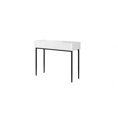 Toaletní stolek Nicole, bílá matná / černé nohy