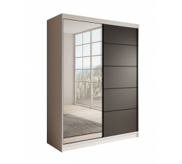 Posuvná skříň Cardi 150 Bílá+Černá