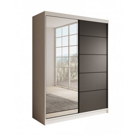 Posuvná skříň Cardi 150 Bílá+Černá