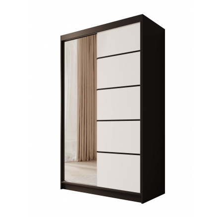 Šatní skříň Castello 120 Černá+Bílá Šatní skříň Castello 120 Černá+Bílá
