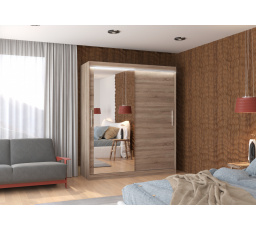 Posuvná skříň se zrcadlem a LED osvětlením TOM 180 Truffle+Truffle