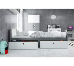 POSTEL PRO MLADÉ AREK RÁM POSTELE GRAFIT ZÁSUVKA BÍLÁ 80 X 200 KPL