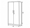 Komoda 80x40x180cm, kov, bílá, AUS-E1115 GREY