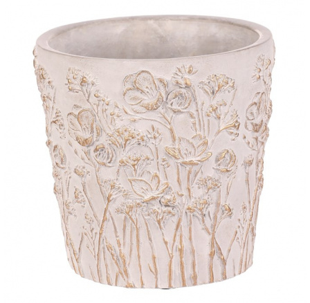 Obal betonový - květinový vzor, vel. S, šedý