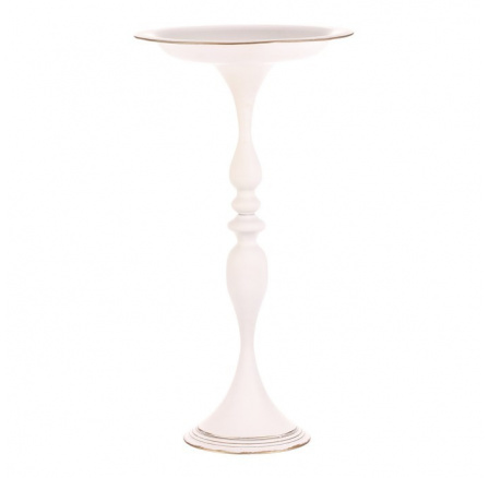 Mísa kovová - na stojanu, 71 cm, aranžovací, barva bílá