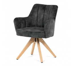 Jídelní židle, zelená, sametová látka, HC-D7188 GRN4