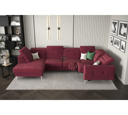 Rohová sedací souprava MALIBU MAX II s funkcí spaní a relaxací 180x350x182 cm - volitelný odstín - pravá strana